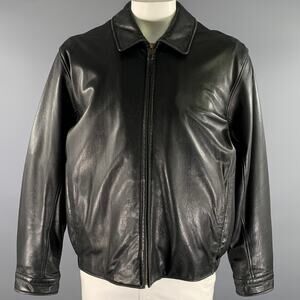 ANDREW MARC Size XL Black Leather Jacket